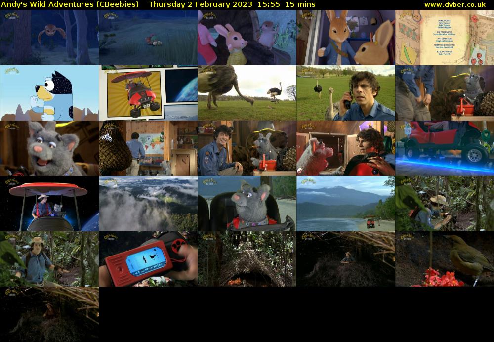 Andy's Wild Adventures (CBeebies) Thursday 2 February 2023 15:55 - 16:10
