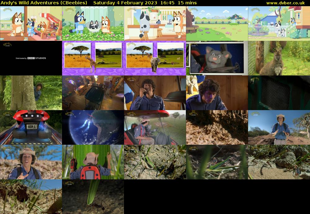 Andy's Wild Adventures (CBeebies) Saturday 4 February 2023 16:45 - 17:00