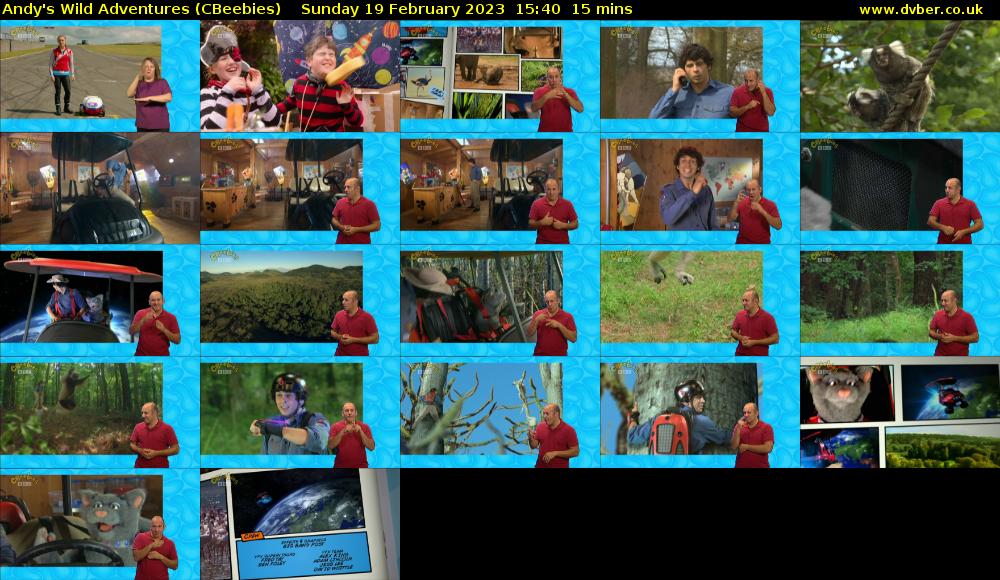 Andy's Wild Adventures (CBeebies) Sunday 19 February 2023 15:40 - 15:55