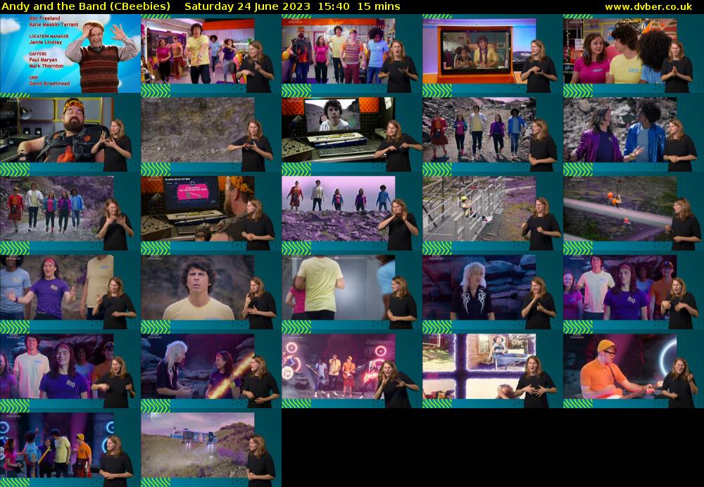 Andy and the Band (CBeebies) Saturday 24 June 2023 15:40 - 15:55