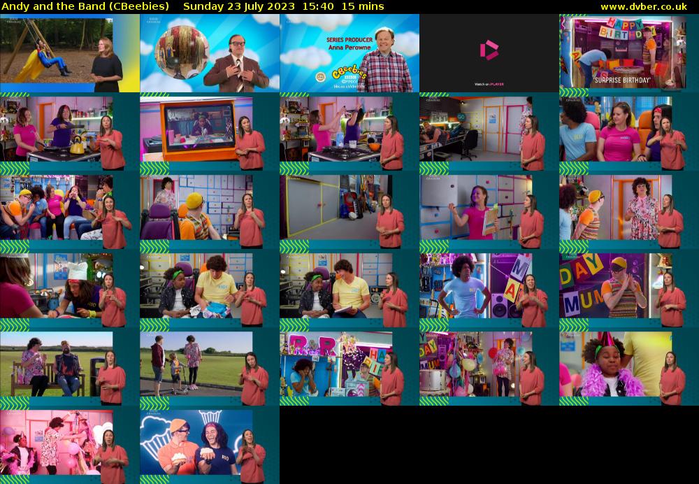 Andy and the Band (CBeebies) Sunday 23 July 2023 15:40 - 15:55