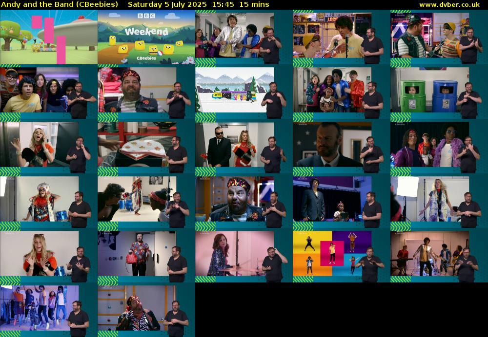 Andy and the Band (CBeebies) Saturday 5 July 2025 15:45 - 16:00