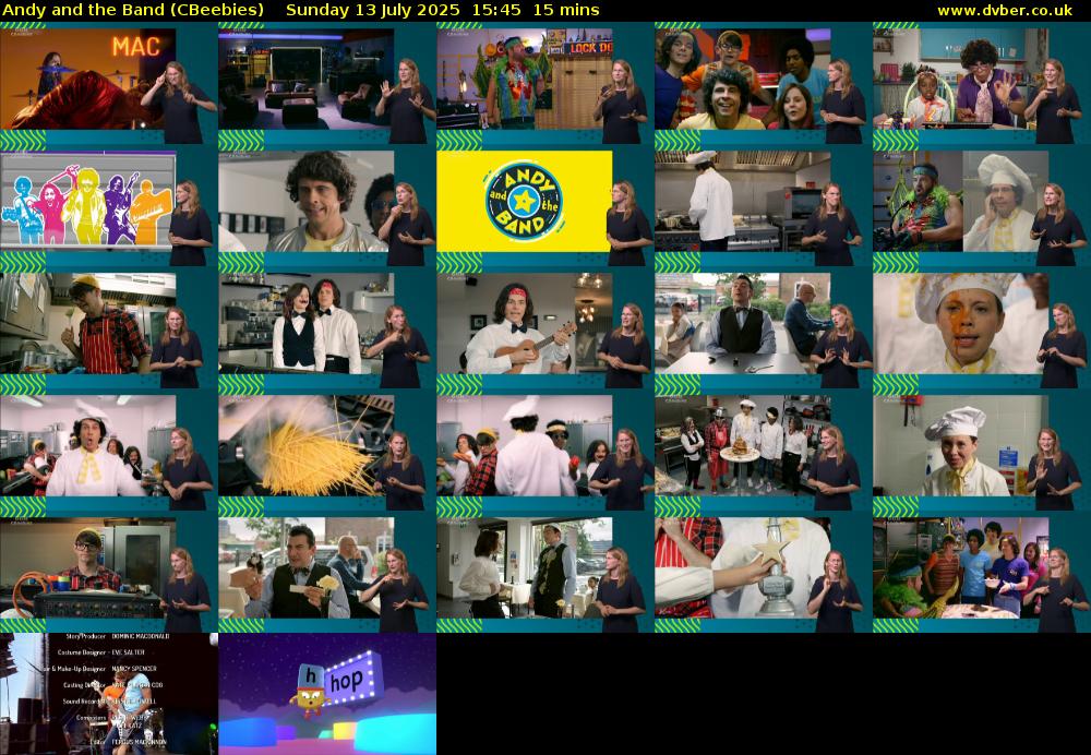 Andy and the Band (CBeebies) Sunday 13 July 2025 15:45 - 16:00