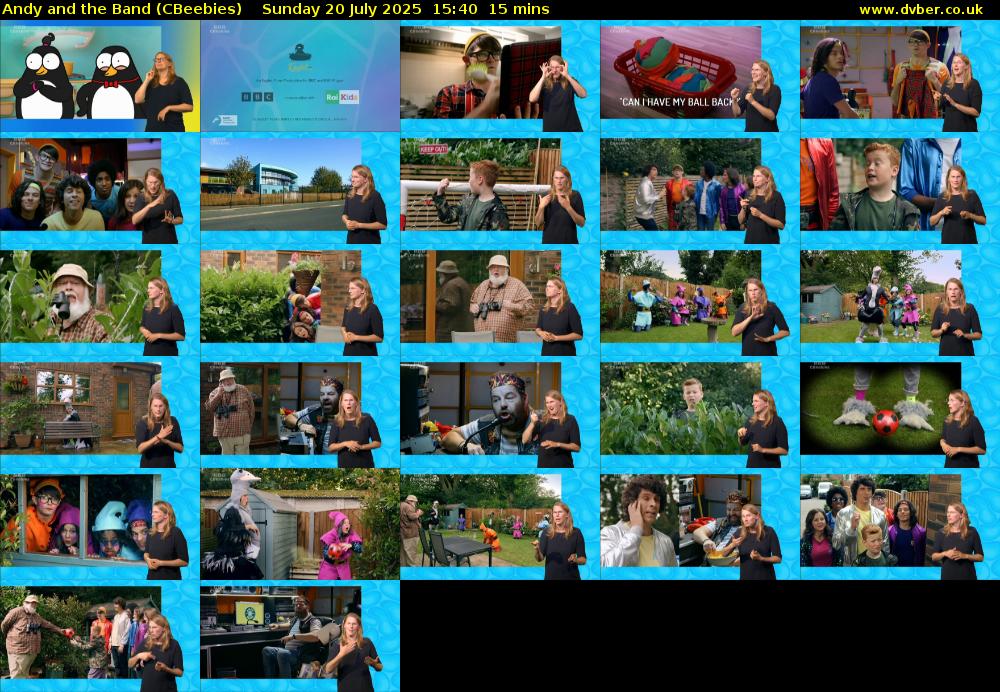 Andy and the Band (CBeebies) Sunday 20 July 2025 15:40 - 15:55