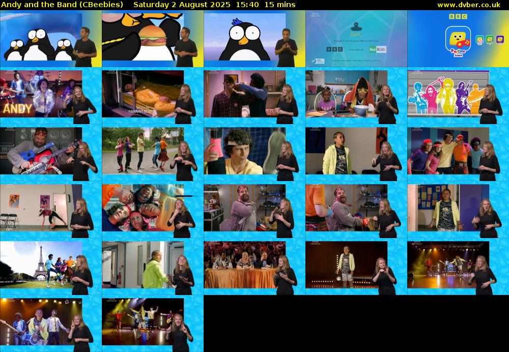 Andy and the Band (CBeebies) Saturday 2 August 2025 15:40 - 15:55