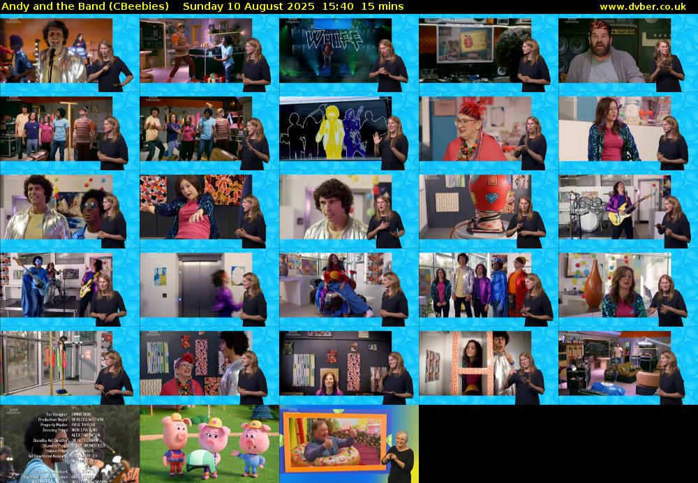 Andy and the Band (CBeebies) Sunday 10 August 2025 15:40 - 15:55