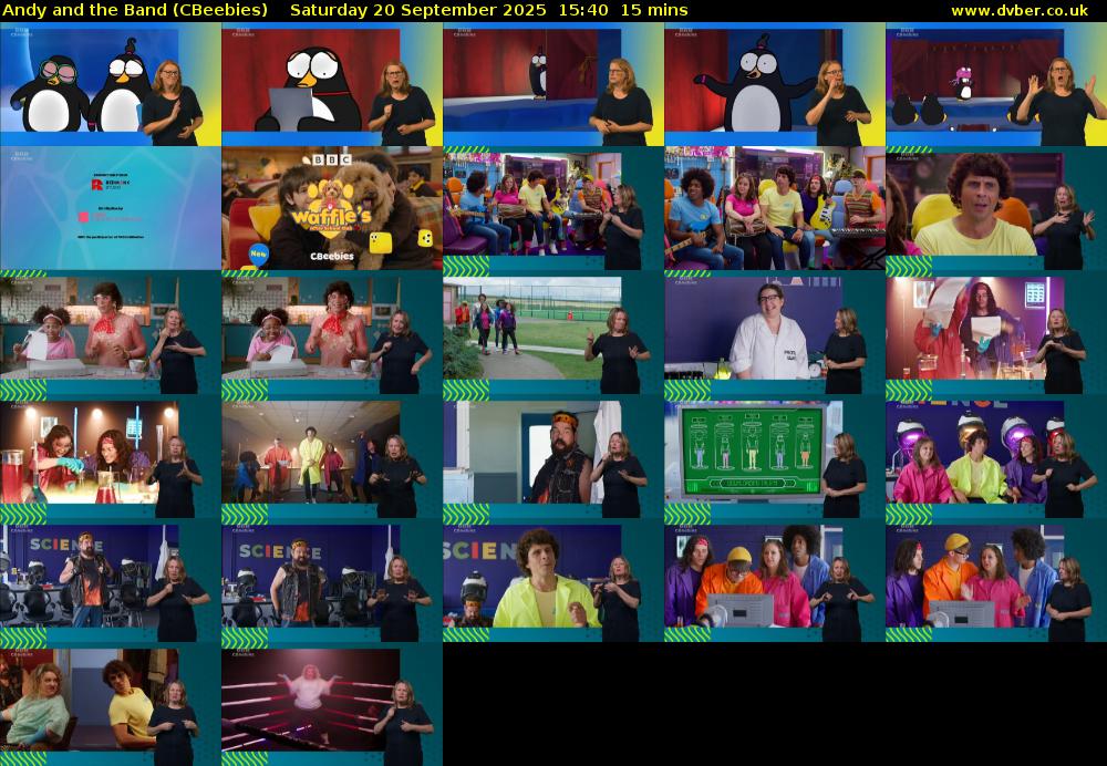 Andy and the Band (CBeebies) Saturday 20 September 2025 15:40 - 15:55