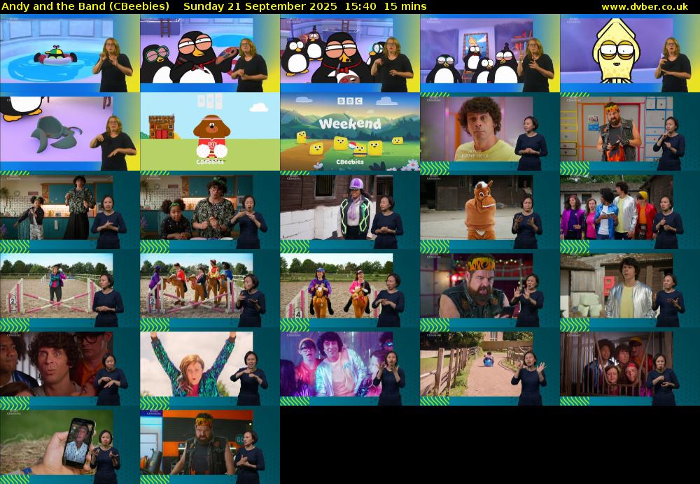 Andy and the Band (CBeebies) Sunday 21 September 2025 15:40 - 15:55