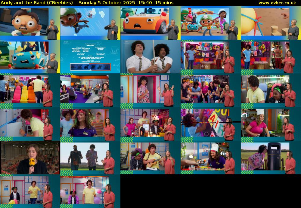 Andy and the Band (CBeebies) Sunday 5 October 2025 15:40 - 15:55