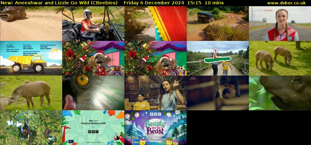 Aneeshwar and Lizzie Go Wild (CBeebies) Friday 6 December 2024 15:15 - 15:25