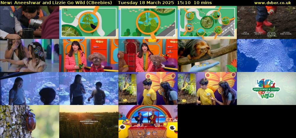 Aneeshwar and Lizzie Go Wild (CBeebies) Tuesday 18 March 2025 15:10 - 15:20