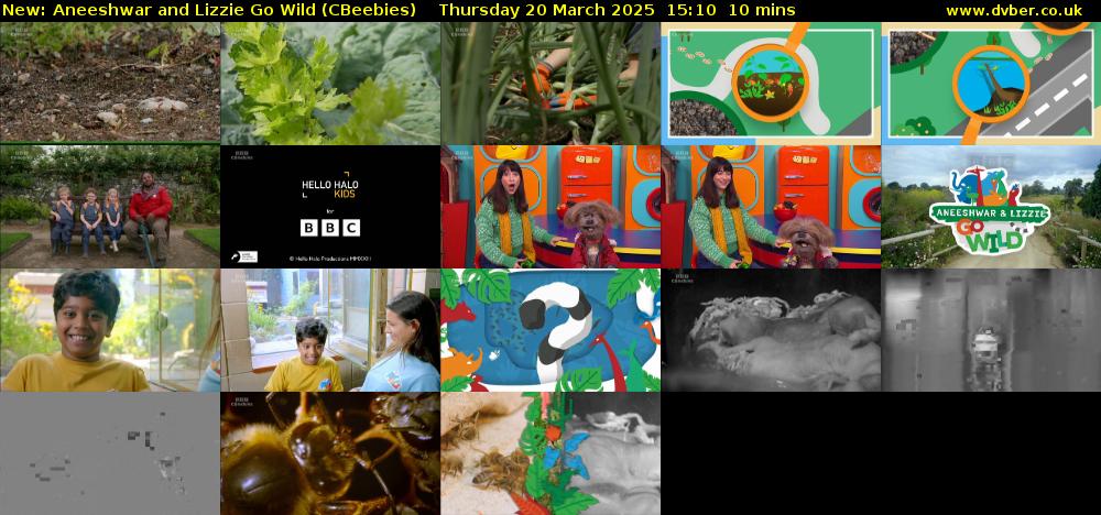 Aneeshwar and Lizzie Go Wild (CBeebies) Thursday 20 March 2025 15:10 - 15:20