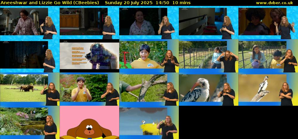 Aneeshwar and Lizzie Go Wild (CBeebies) Sunday 20 July 2025 14:50 - 15:00