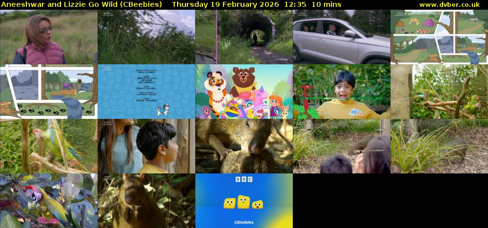 Aneeshwar and Lizzie Go Wild (CBeebies) Thursday 19 February 2026 12:35 - 12:45
