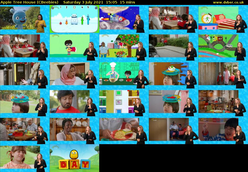 Apple Tree House (CBeebies) Saturday 3 July 2021 15:05 - 15:20