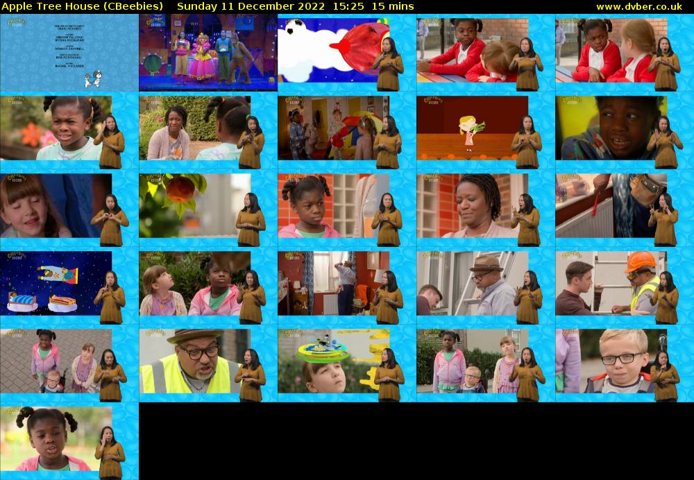 Apple Tree House (CBeebies) Sunday 11 December 2022 15:25 - 15:40