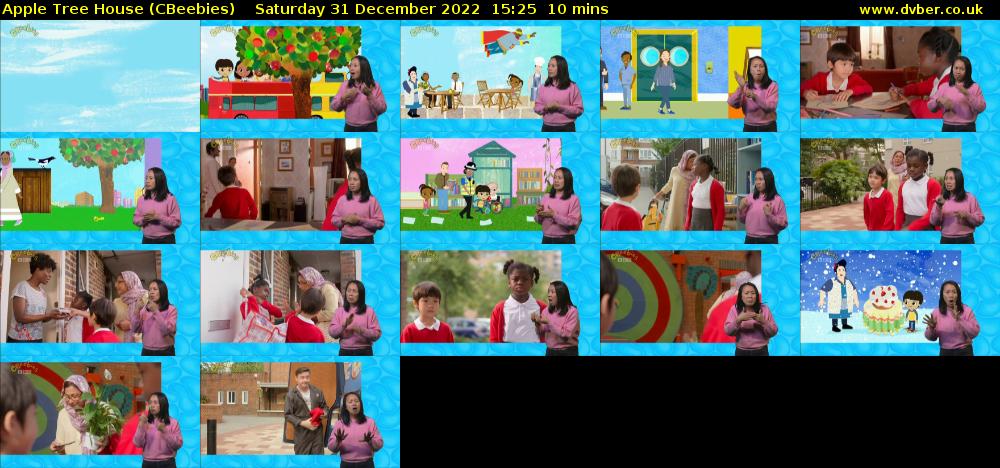 Apple Tree House (CBeebies) Saturday 31 December 2022 15:25 - 15:35