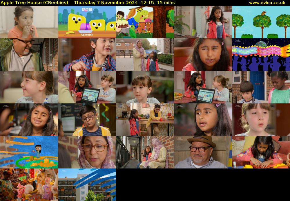 Apple Tree House (CBeebies) Thursday 7 November 2024 12:15 - 12:30
