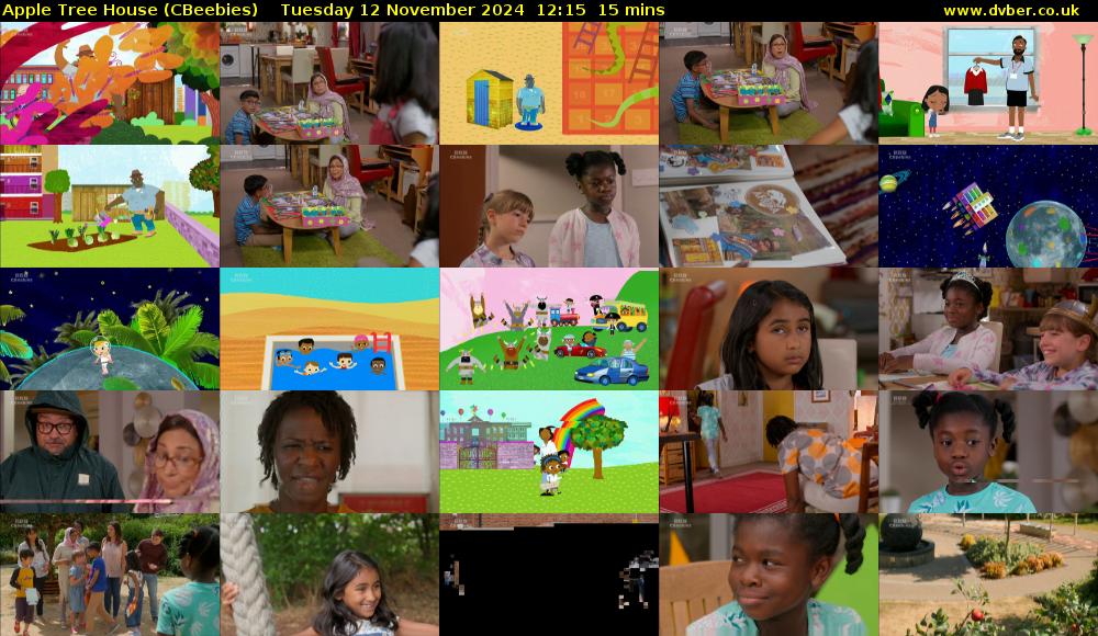 Apple Tree House (CBeebies) Tuesday 12 November 2024 12:15 - 12:30