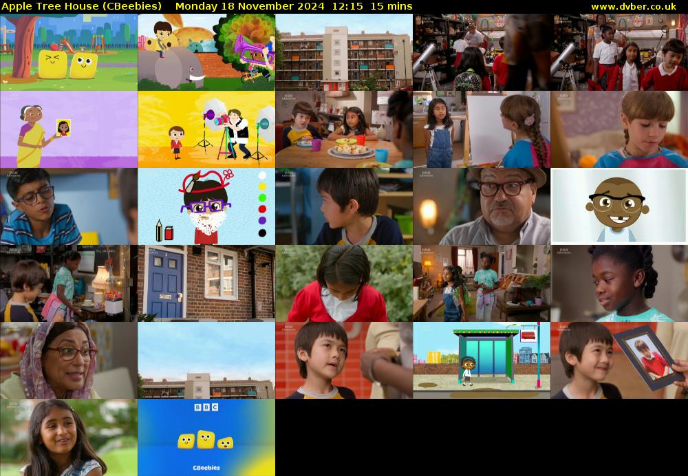 Apple Tree House (CBeebies) Monday 18 November 2024 12:15 - 12:30