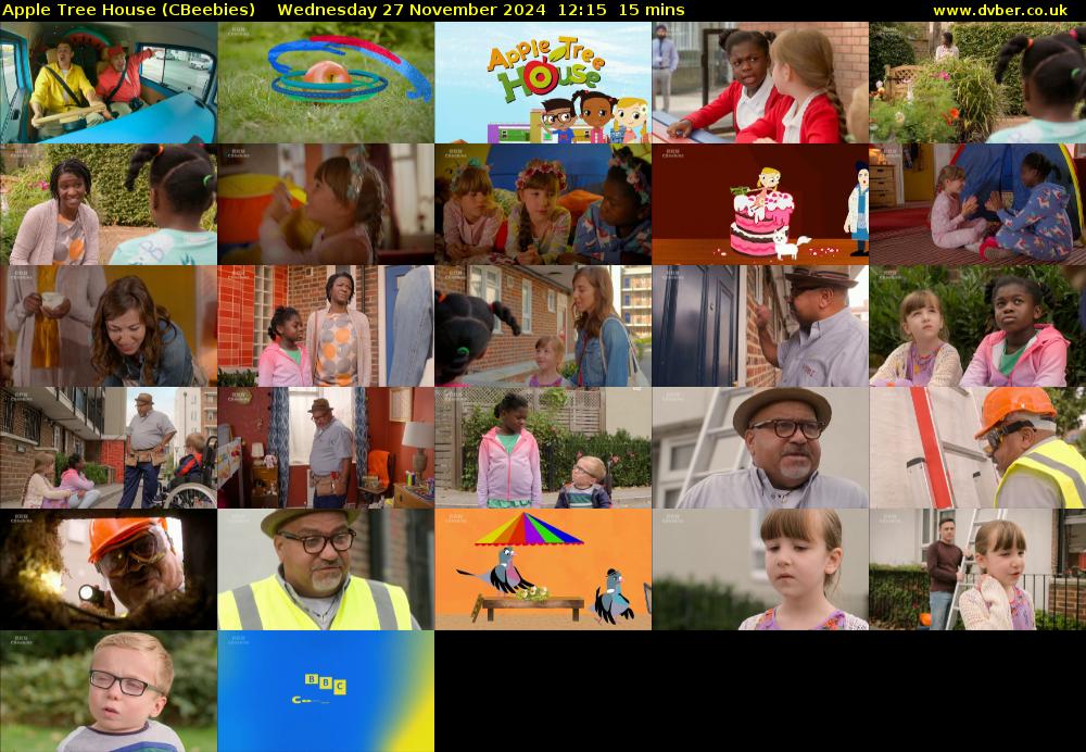 Apple Tree House (CBeebies) Wednesday 27 November 2024 12:15 - 12:30