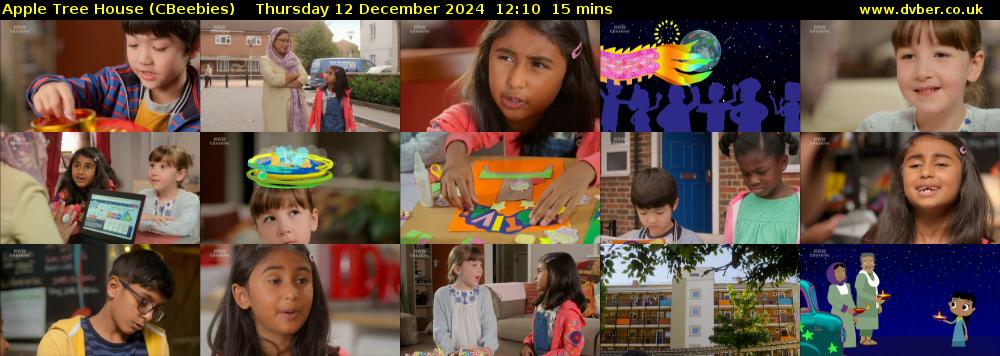 Apple Tree House (CBeebies) Thursday 12 December 2024 12:10 - 12:25