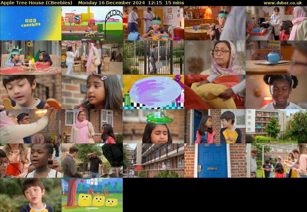Apple Tree House (CBeebies) Monday 16 December 2024 12:15 - 12:30