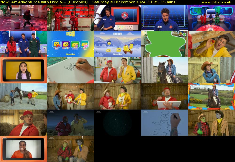 Art Adventures with Fred &... (CBeebies) Saturday 28 December 2024 11:25 - 11:40