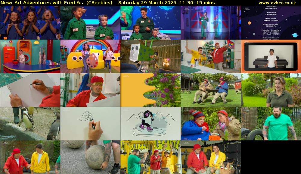 Art Adventures with Fred &... (CBeebies) Saturday 29 March 2025 11:30 - 11:45
