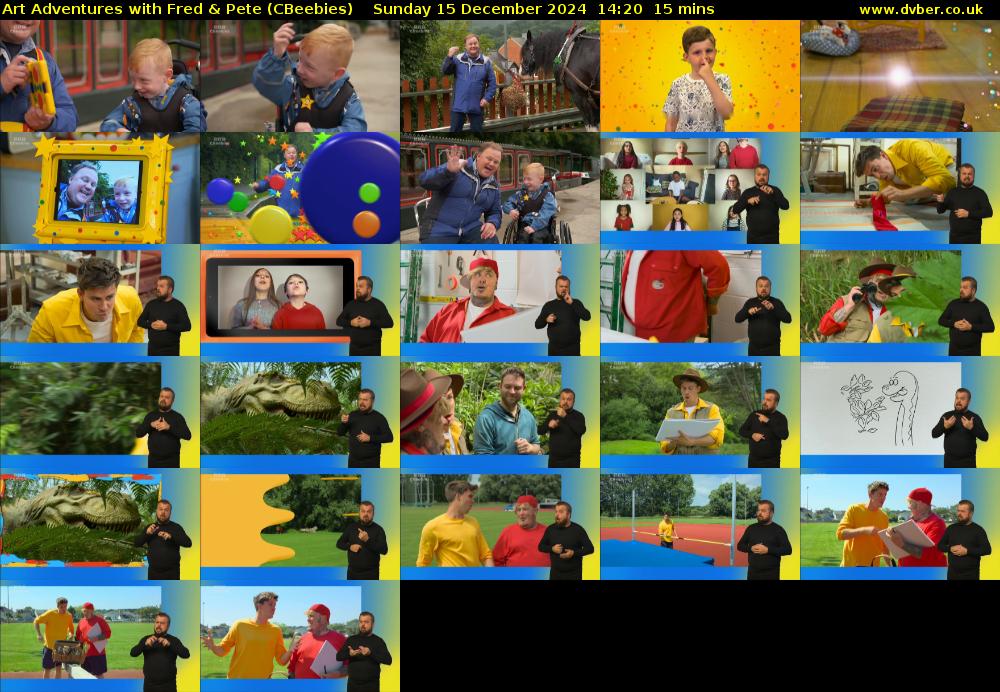 Art Adventures with Fred & Pete (CBeebies) Sunday 15 December 2024 14:20 - 14:35