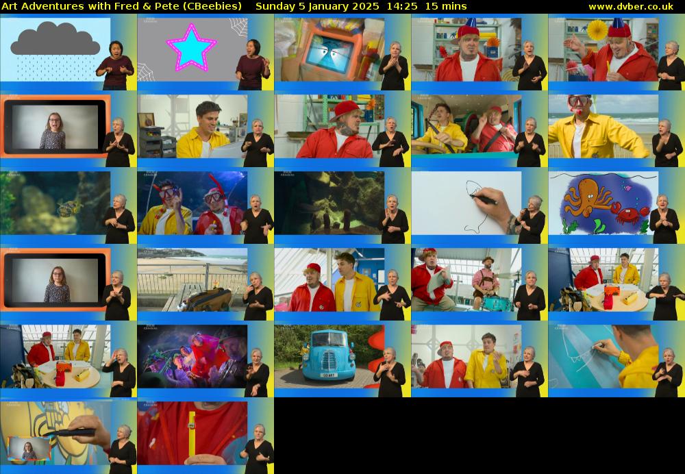 Art Adventures with Fred & Pete (CBeebies) Sunday 5 January 2025 14:25 - 14:40