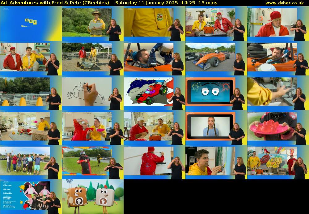 Art Adventures with Fred & Pete (CBeebies) Saturday 11 January 2025 14:25 - 14:40