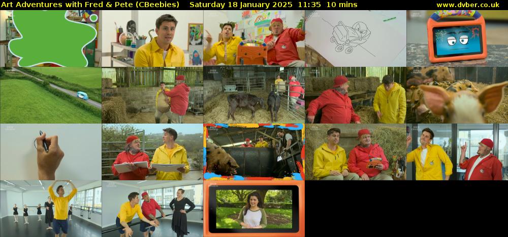 Art Adventures with Fred & Pete (CBeebies) Saturday 18 January 2025 11:35 - 11:45