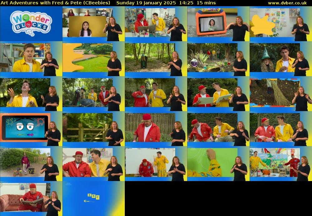 Art Adventures with Fred & Pete (CBeebies) Sunday 19 January 2025 14:25 - 14:40