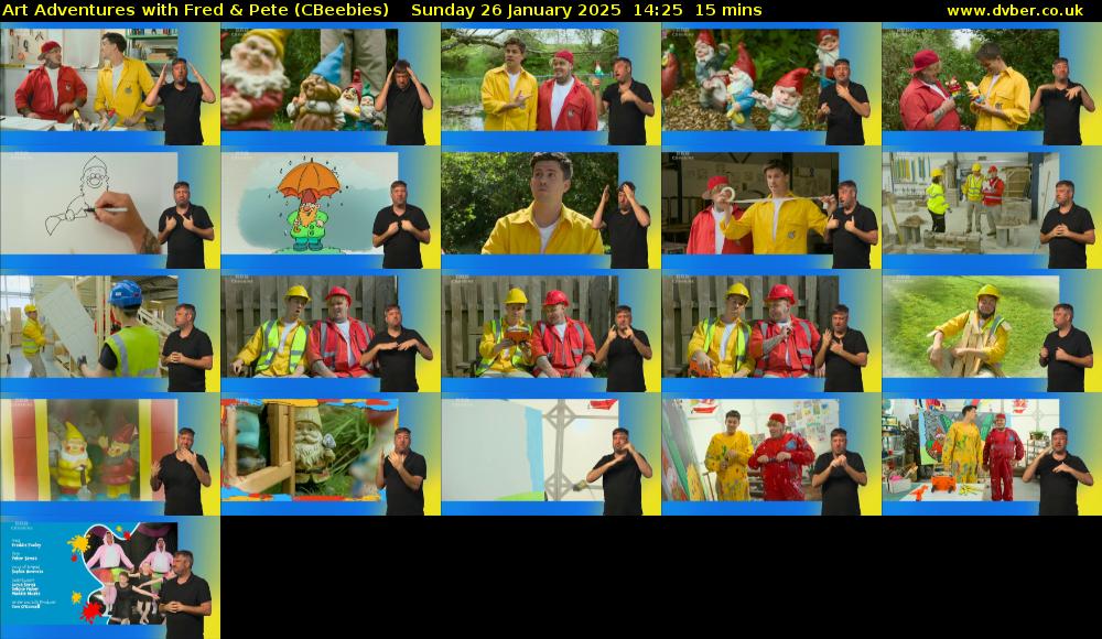 Art Adventures with Fred & Pete (CBeebies) Sunday 26 January 2025 14:25 - 14:40