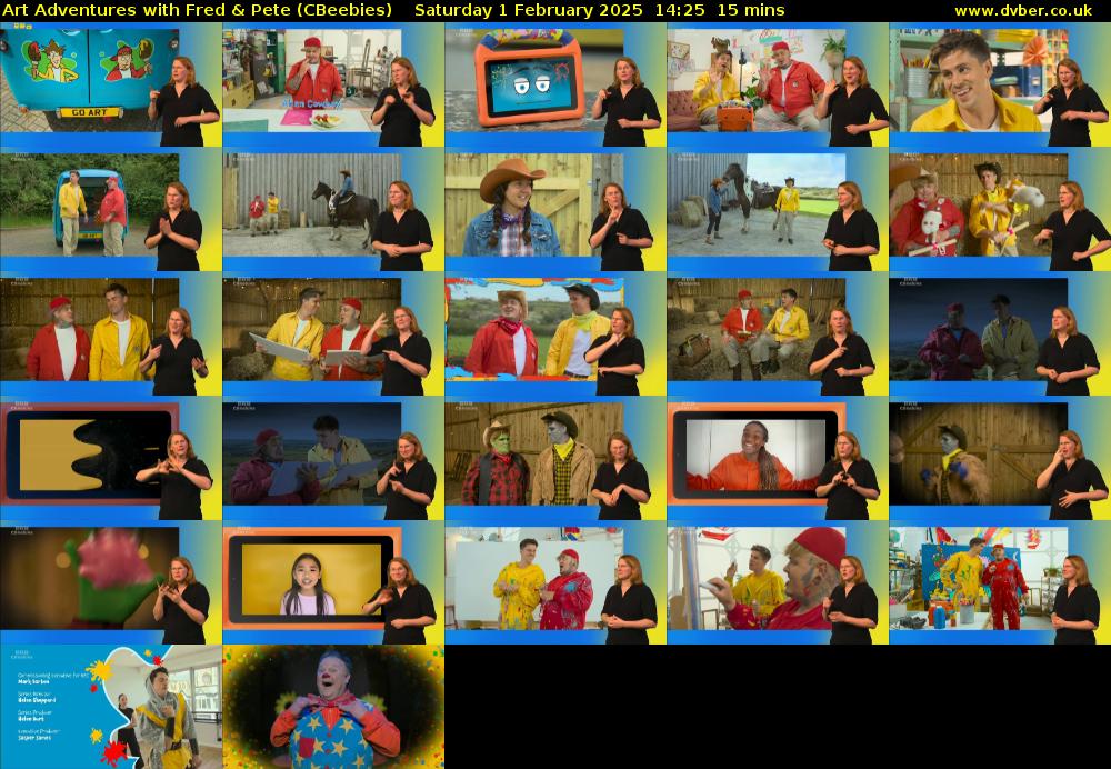 Art Adventures with Fred & Pete (CBeebies) Saturday 1 February 2025 14:25 - 14:40