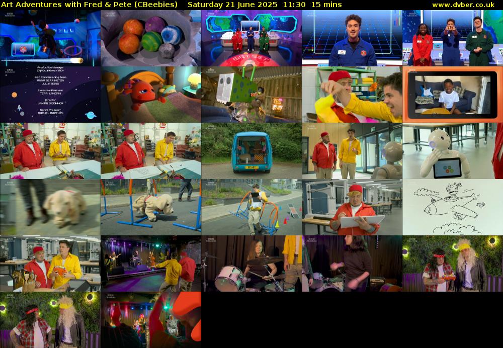 Art Adventures with Fred & Pete (CBeebies) Saturday 21 June 2025 11:30 - 11:45