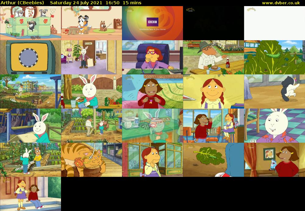 Arthur (CBeebies) Saturday 24 July 2021 16:50 - 17:05