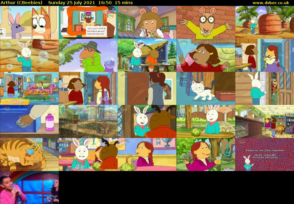 Arthur (CBeebies) Sunday 25 July 2021 16:50 - 17:05