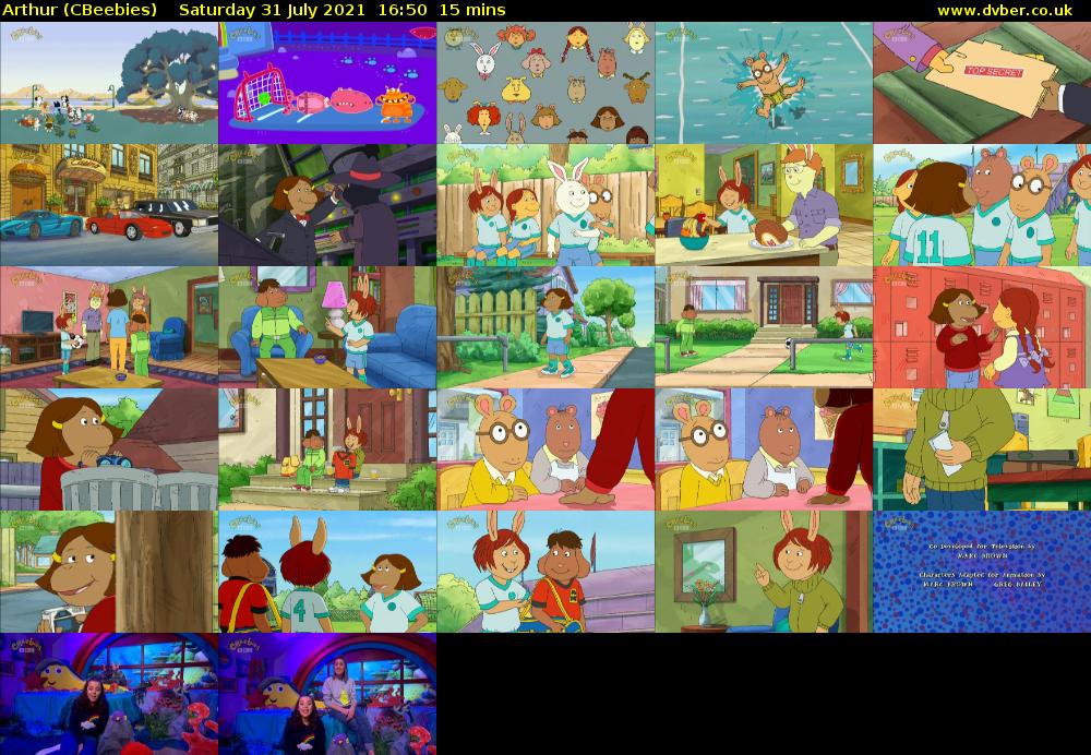 Arthur (CBeebies) Saturday 31 July 2021 16:50 - 17:05