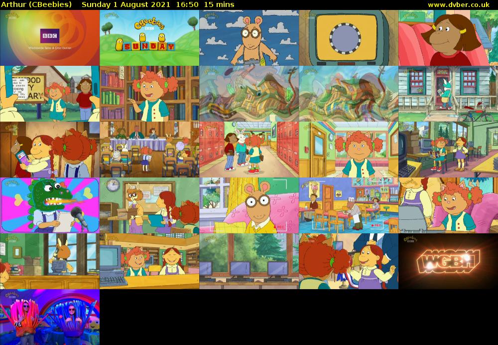 Arthur (CBeebies) Sunday 1 August 2021 16:50 - 17:05