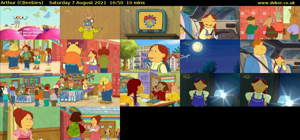 Arthur (CBeebies) Saturday 7 August 2021 16:50 - 17:00