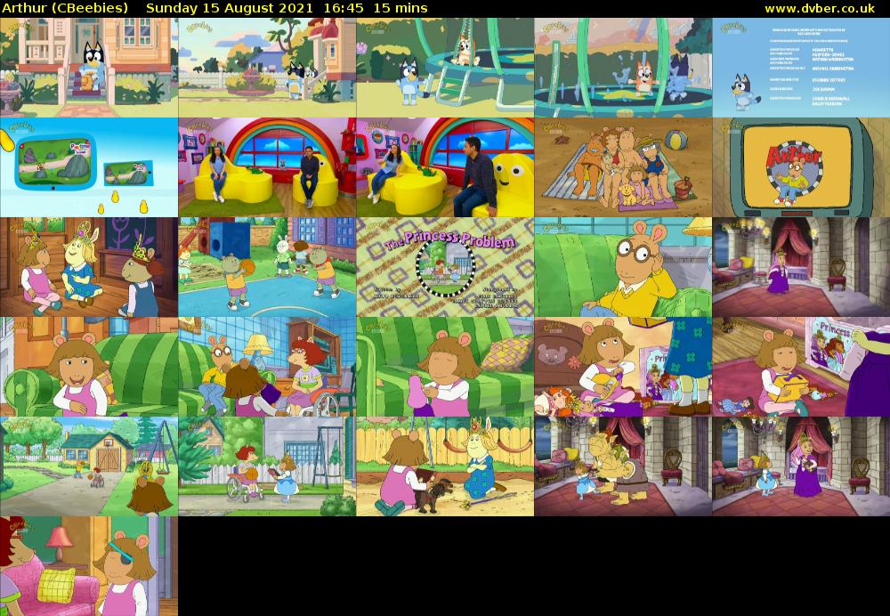 Arthur (CBeebies) Sunday 15 August 2021 16:45 - 17:00
