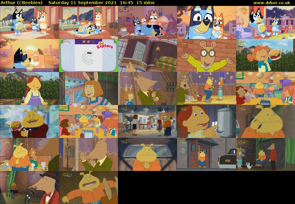 Arthur (CBeebies) Saturday 11 September 2021 16:45 - 17:00