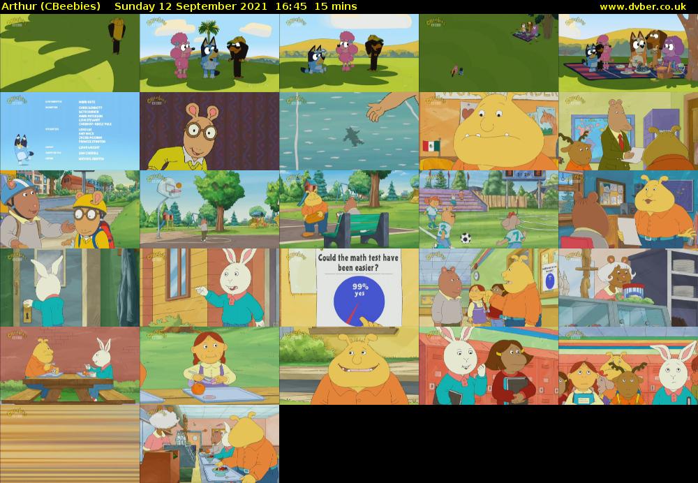 Arthur (CBeebies) Sunday 12 September 2021 16:45 - 17:00