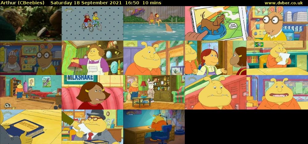 Arthur (CBeebies) Saturday 18 September 2021 16:50 - 17:00
