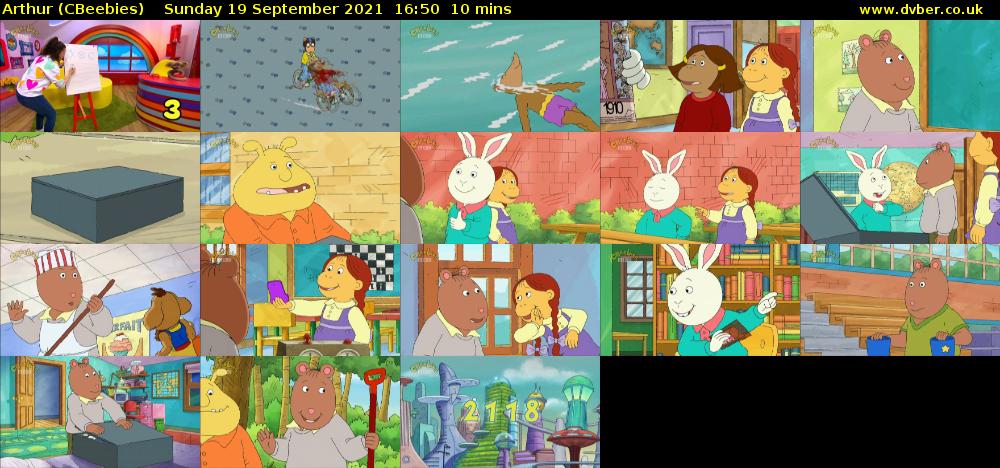 Arthur (CBeebies) Sunday 19 September 2021 16:50 - 17:00
