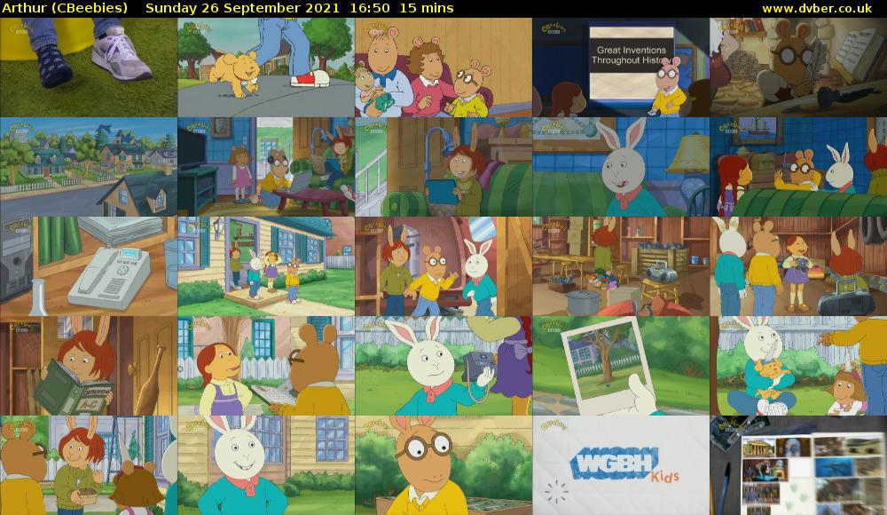 Arthur (CBeebies) Sunday 26 September 2021 16:50 - 17:05