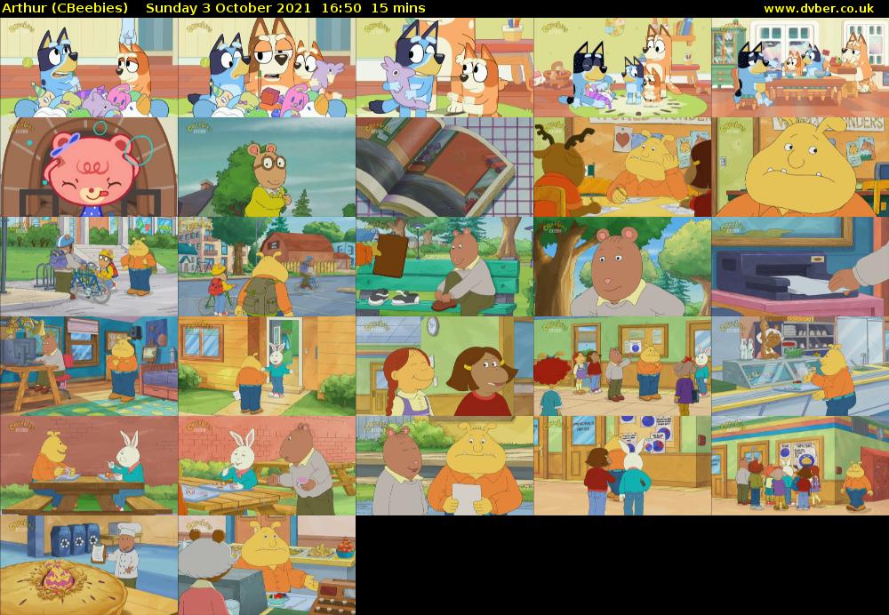 Arthur (CBeebies) Sunday 3 October 2021 16:50 - 17:05