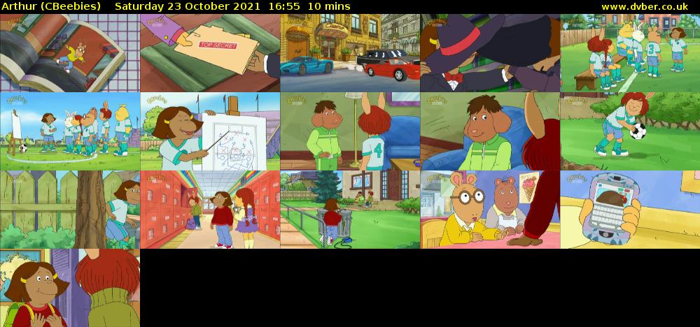 Arthur (CBeebies) Saturday 23 October 2021 16:55 - 17:05